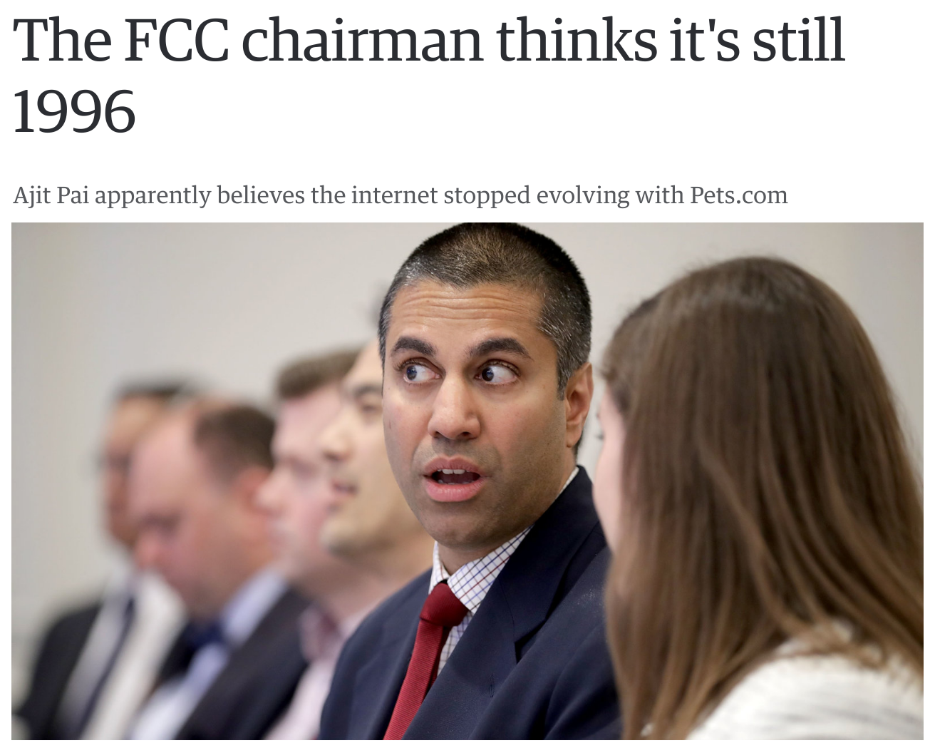 intentionally unflattering picture of FCC Chairman Ajit Pai